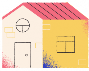 Multicolored house icon