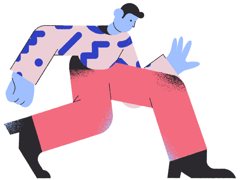 Cartoon man dancing