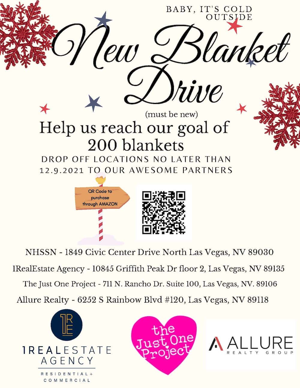 NHSSN New Blanket Drive Event Flyer Dec 2021